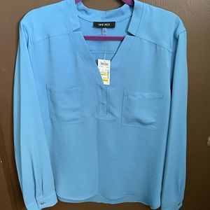 Blue long sleeve blouse
